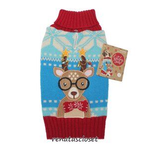 Holiday Tails by Petco "Oh Deer" Dog Holiday Sweater NWT